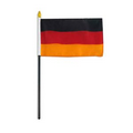 4"x6" Germany Flag W/Black Plastic Pole & Gold Spear